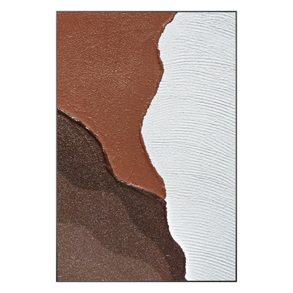 Textured Ocean Art: Brown & White Abstract Painting, Wabi Sabi Decor #9