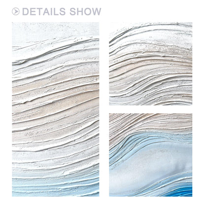 Textured Ocean Painting on Canvas, 3D Coastal Abstract Artwork, Hand Painted Sea #5