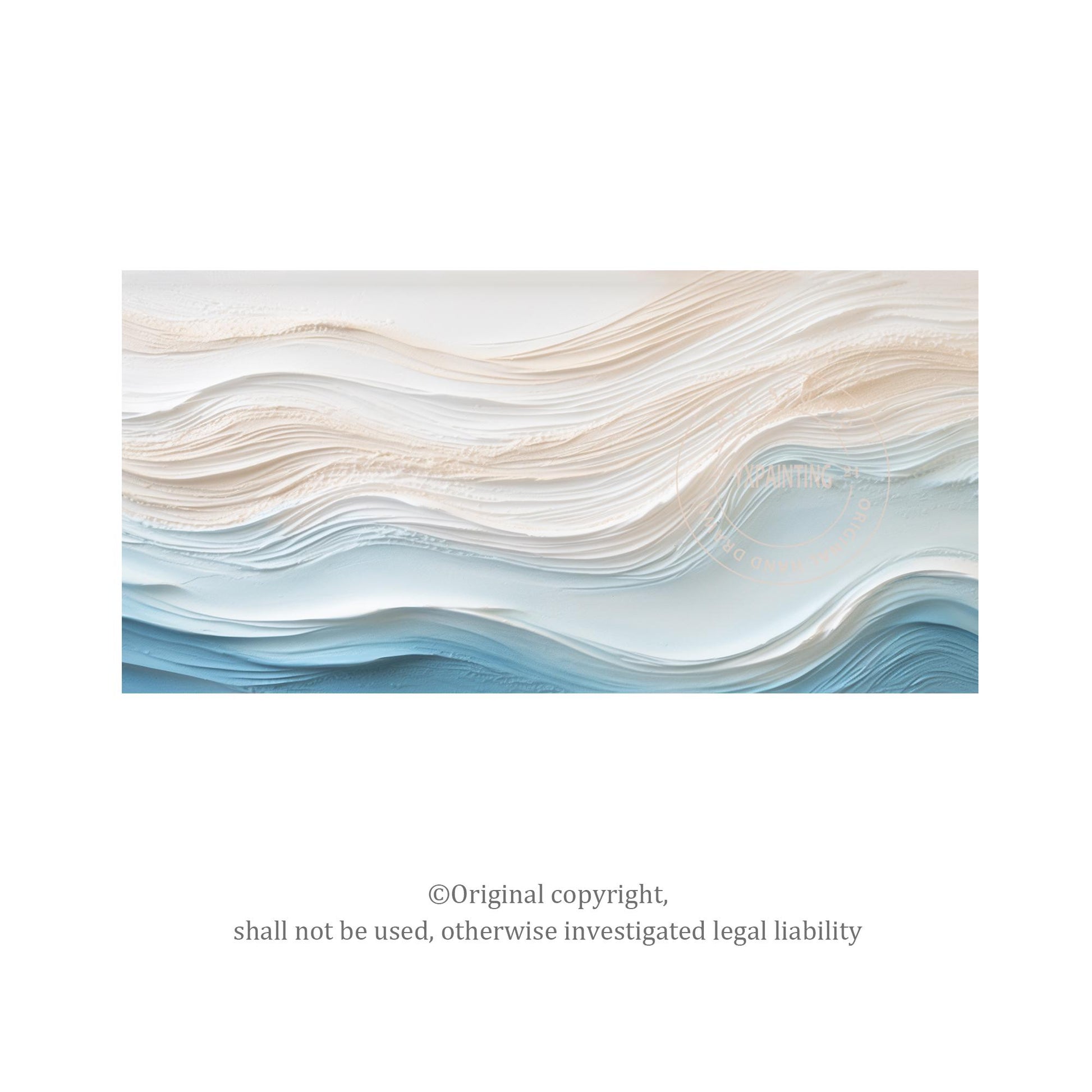 Textured Ocean Painting on Canvas, 3D Coastal Abstract Artwork, Hand Painted Sea #6