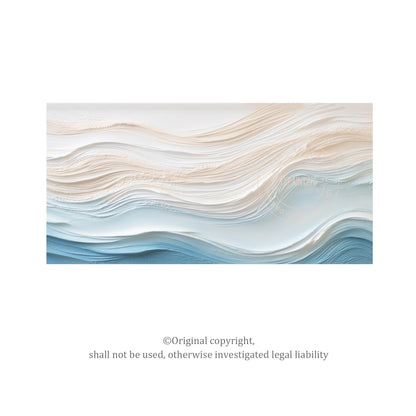 Textured Ocean Painting on Canvas, 3D Coastal Abstract Artwork, Hand Painted Sea #6