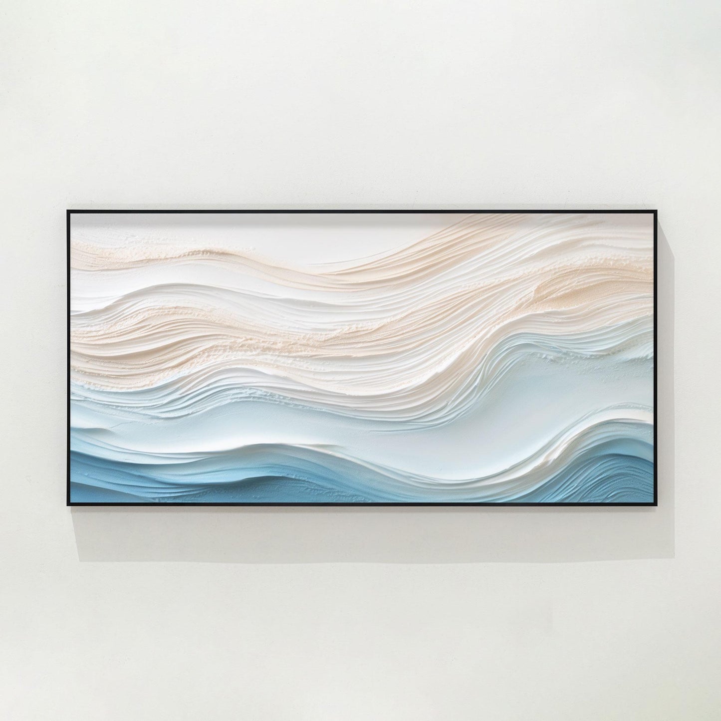 Textured Ocean Painting on Canvas, 3D Coastal Abstract Artwork, Hand Painted Sea #8