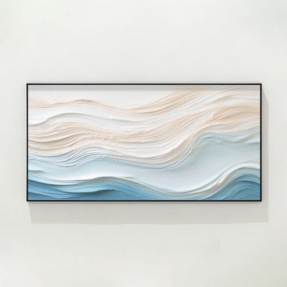 Textured Ocean Painting on Canvas, 3D Coastal Abstract Artwork, Hand Painted Sea #8