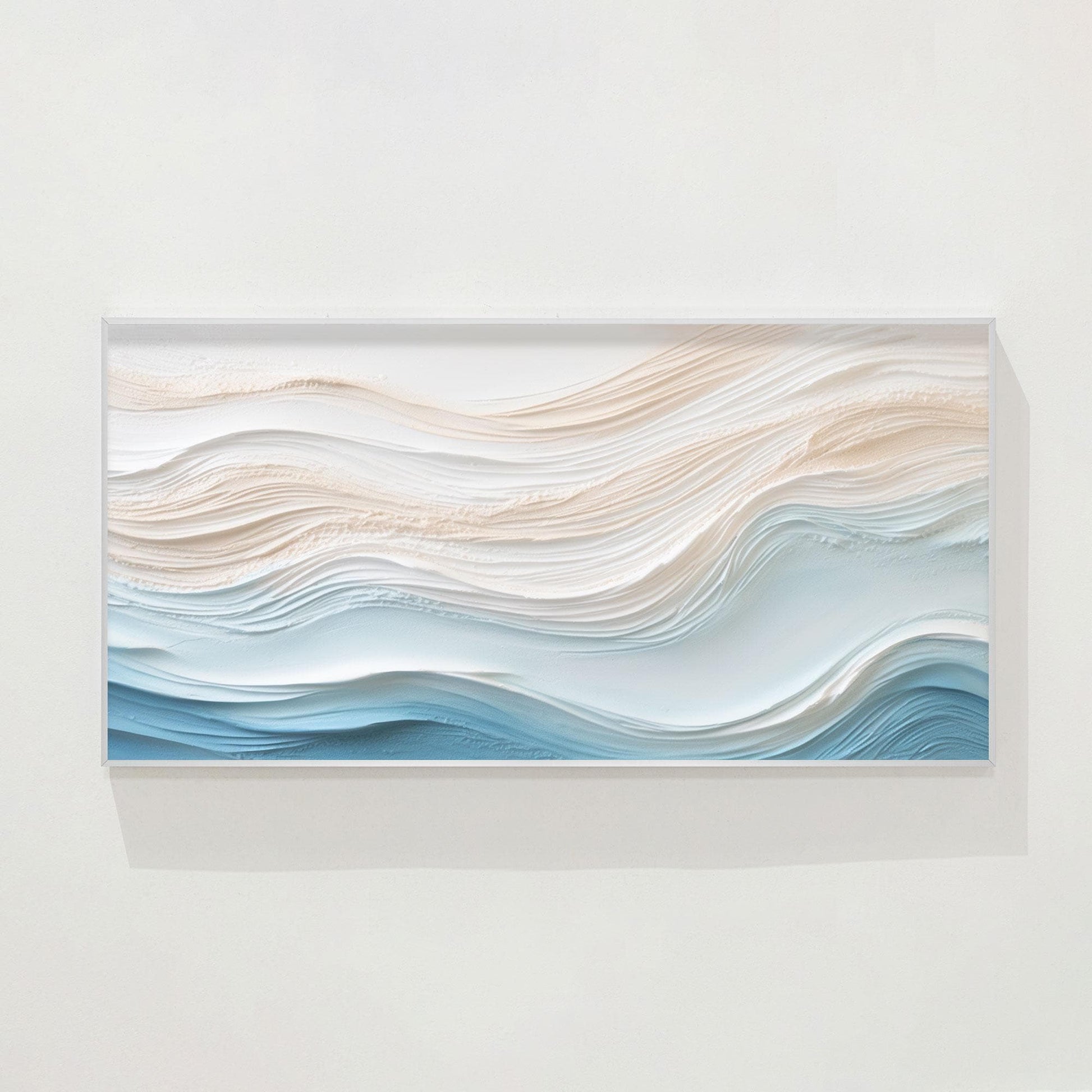 Textured Ocean Painting on Canvas, 3D Coastal Abstract Artwork, Hand Painted Sea #9
