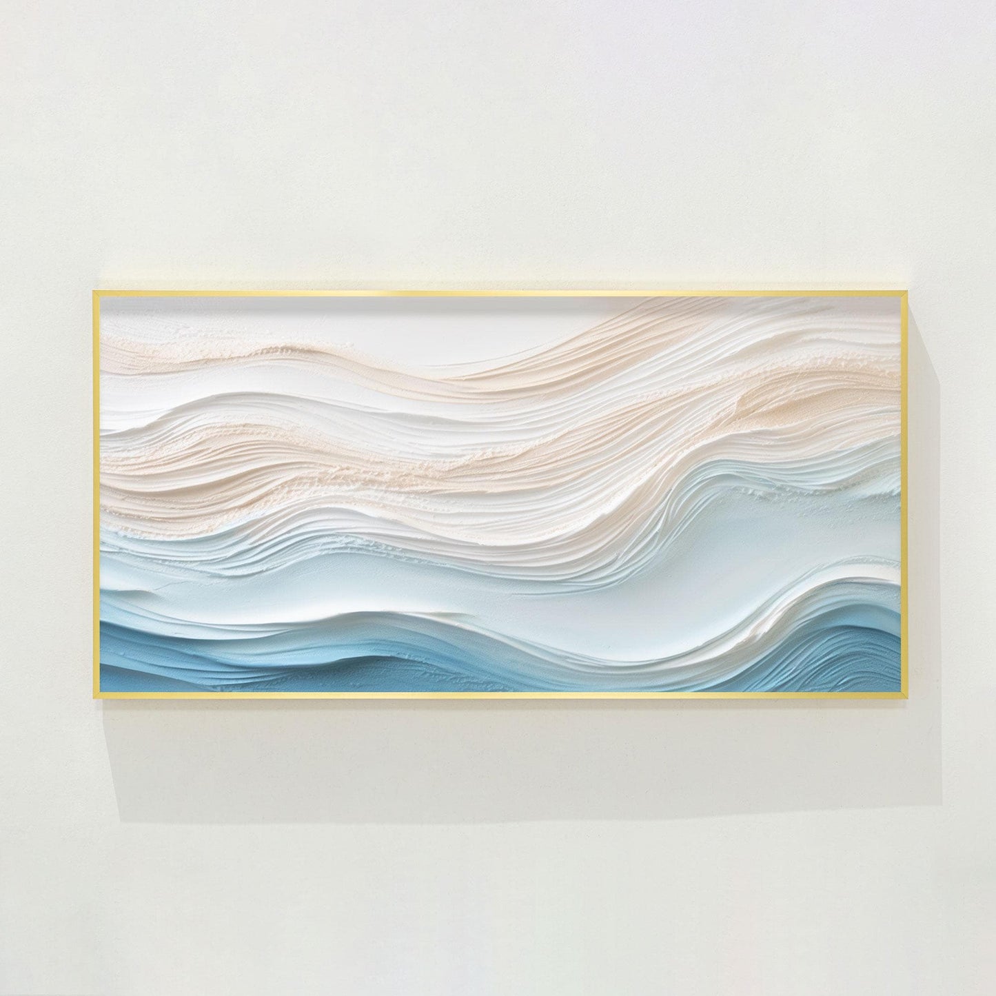 Textured Ocean Painting on Canvas, 3D Coastal Abstract Artwork, Hand Painted Sea #10