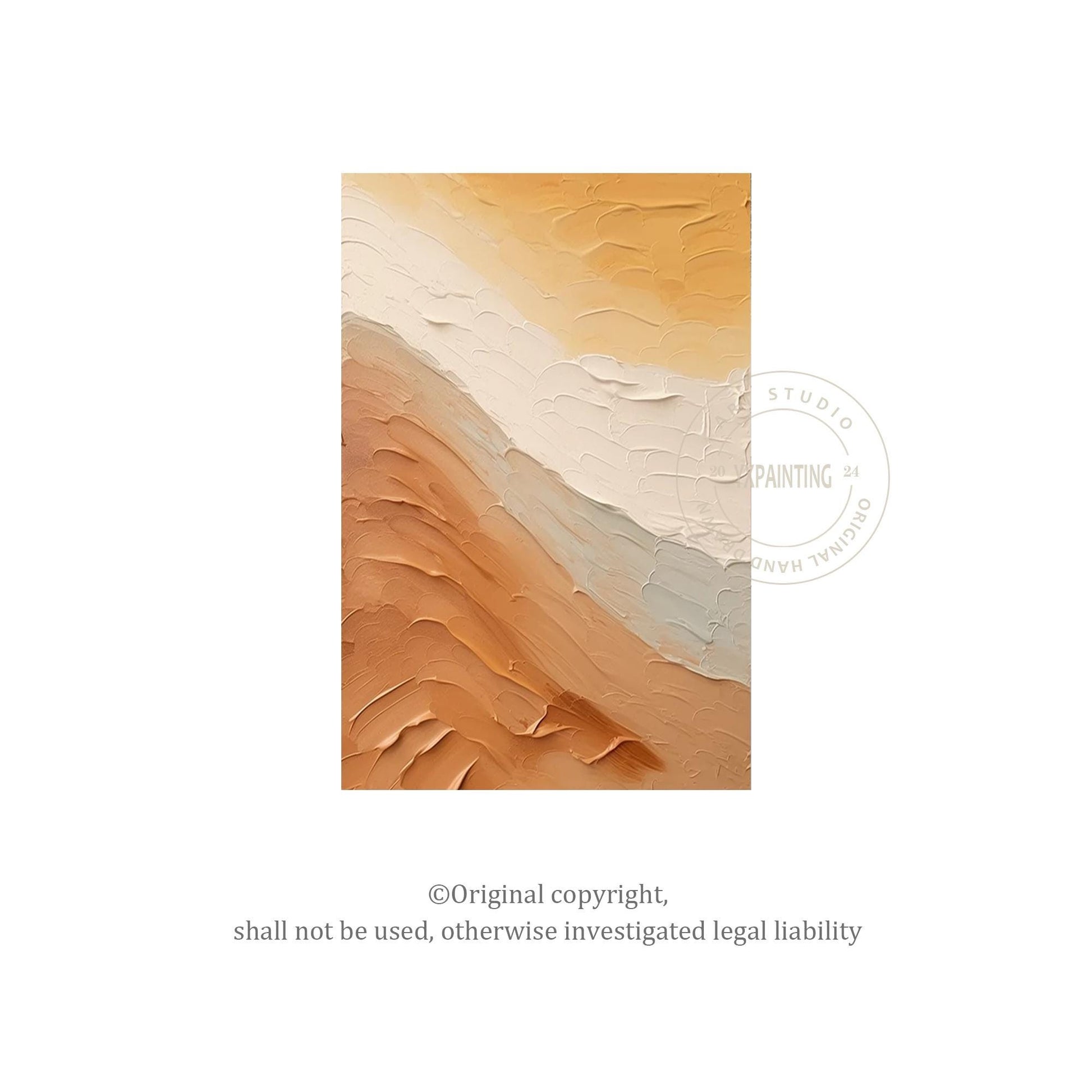 Textured Ocean Painting on Canvas: Earth Tone Coastal Wall Art #7