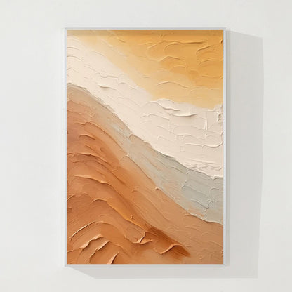 Textured Ocean Painting on Canvas: Earth Tone Coastal Wall Art #10
