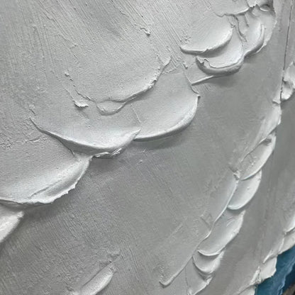TEXTURED OCEANSCAPE TRIPTYCH: Textured Abstract Painting Set of 3 | black frame version on white wall