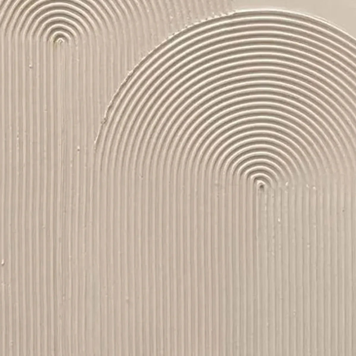 TEXTURED RAINBOW: Minimalist Textured Painting in Beige | rectangular format, hand-painted canvas edge