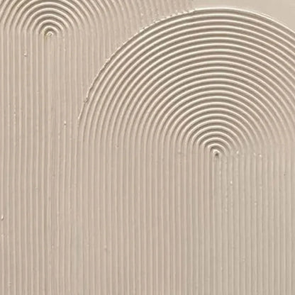 TEXTURED RAINBOW: Minimalist Textured Painting in Beige | rectangular format, hand-painted canvas edge