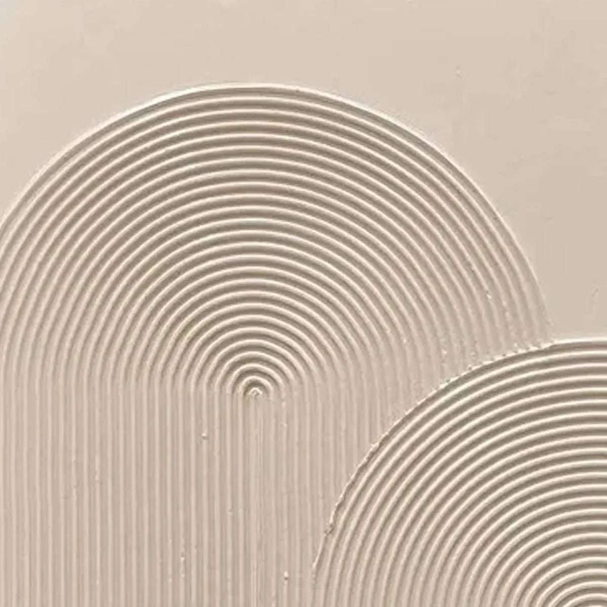 TEXTURED RAINBOW: Minimalist Textured Painting in Beige | black frame version on white wall