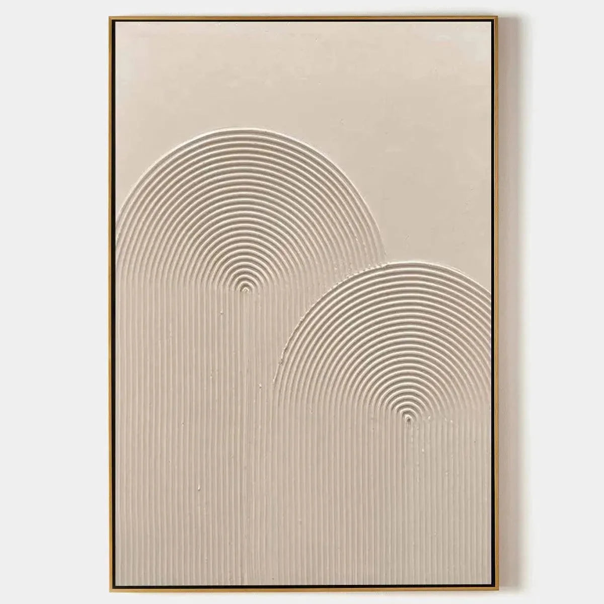 TEXTURED RAINBOW: Minimalist Textured Painting in Beige | hanging in living room, Minimalist wall art