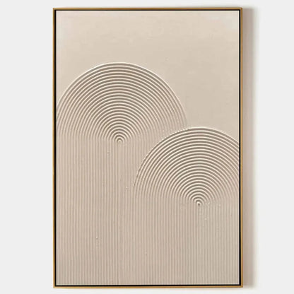 TEXTURED RAINBOW: Minimalist Textured Painting in Beige | hanging in living room, Minimalist wall art
