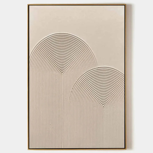 TEXTURED RAINBOW: Minimalist Textured Painting in Beige | hanging in living room, Minimalist wall art