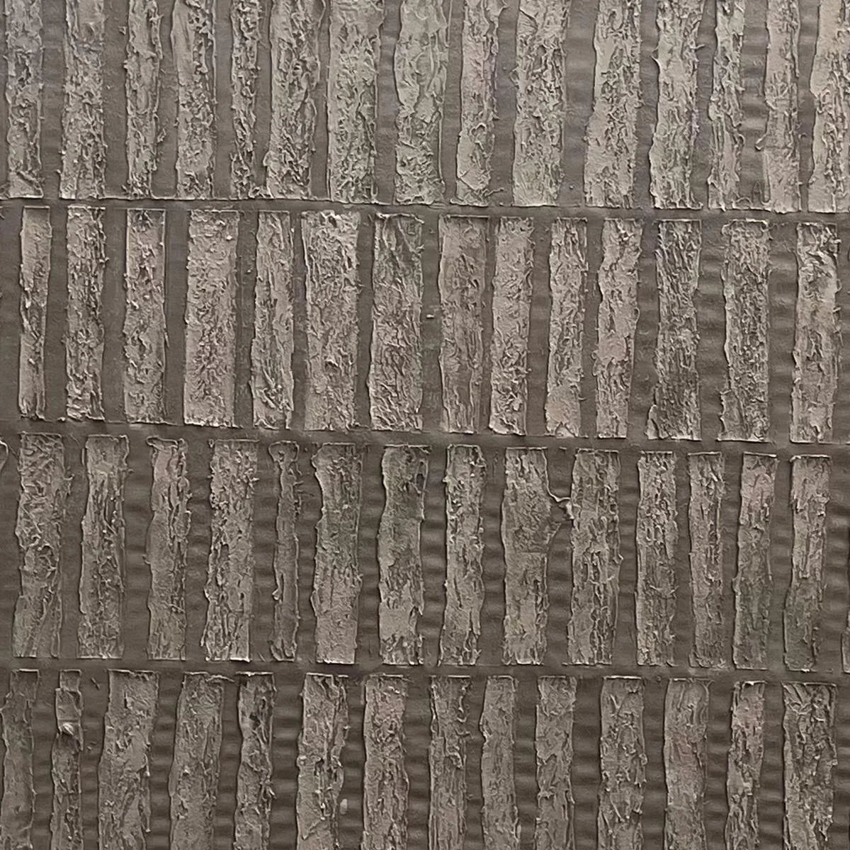 TEXTURED RECTANGLE ARRAY: Minimalist Textured Painting in Brown | rectangular format, hand-painted canvas edge