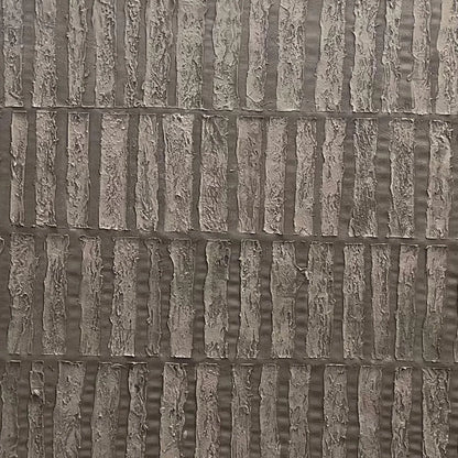 TEXTURED RECTANGLE ARRAY: Minimalist Textured Painting in Brown | rectangular format, hand-painted canvas edge