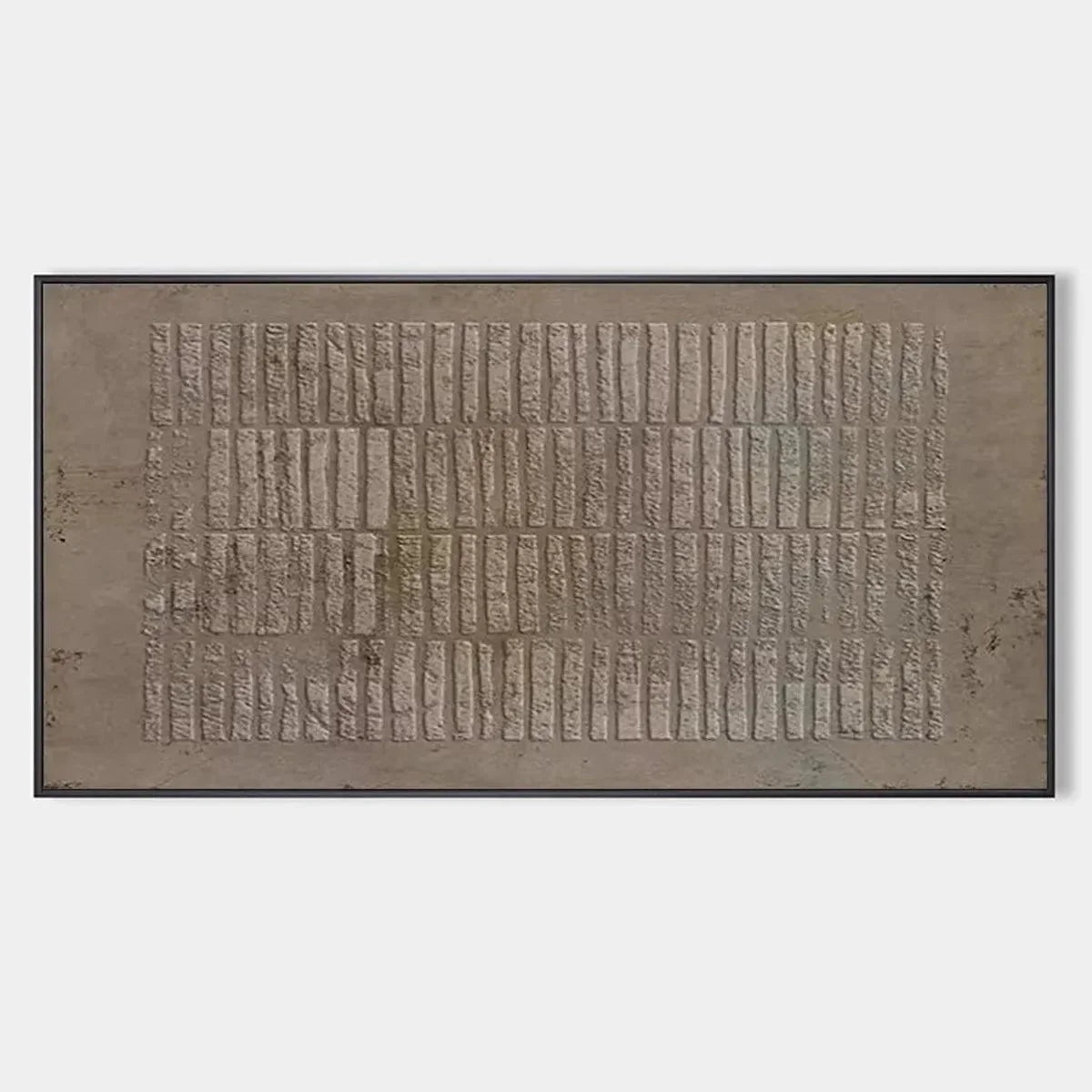 TEXTURED RECTANGLE ARRAY: Minimalist Textured Painting in Brown | hanging in living room, Minimalist wall art