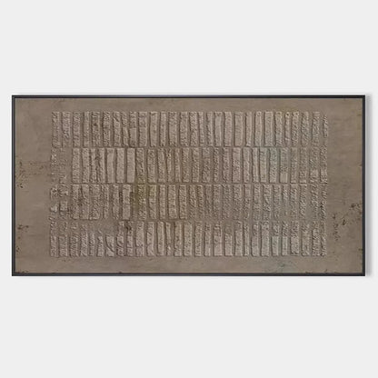 TEXTURED RECTANGLE ARRAY: Minimalist Textured Painting in Brown | hanging in living room, Minimalist wall art