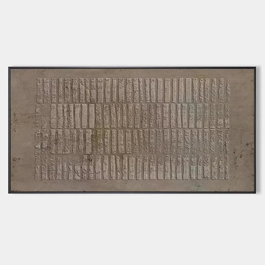 TEXTURED RECTANGLE ARRAY: Minimalist Textured Painting in Brown | hanging in living room, Minimalist wall art