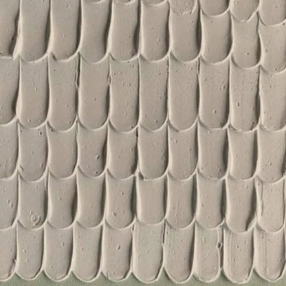 TEXTURED SCALES: Textured Abstract Painting in Neutral Tones | rectangular format, hand-painted canvas edge