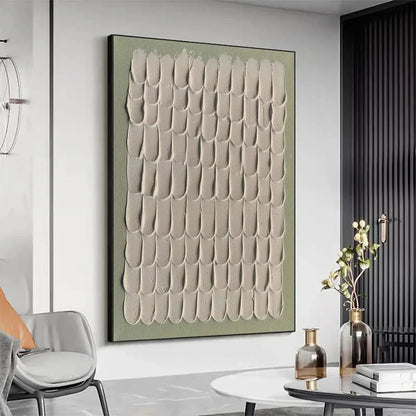 TEXTURED SCALES: Textured Abstract Painting in Neutral Tones | Abstract mood, soft natural light studio shot