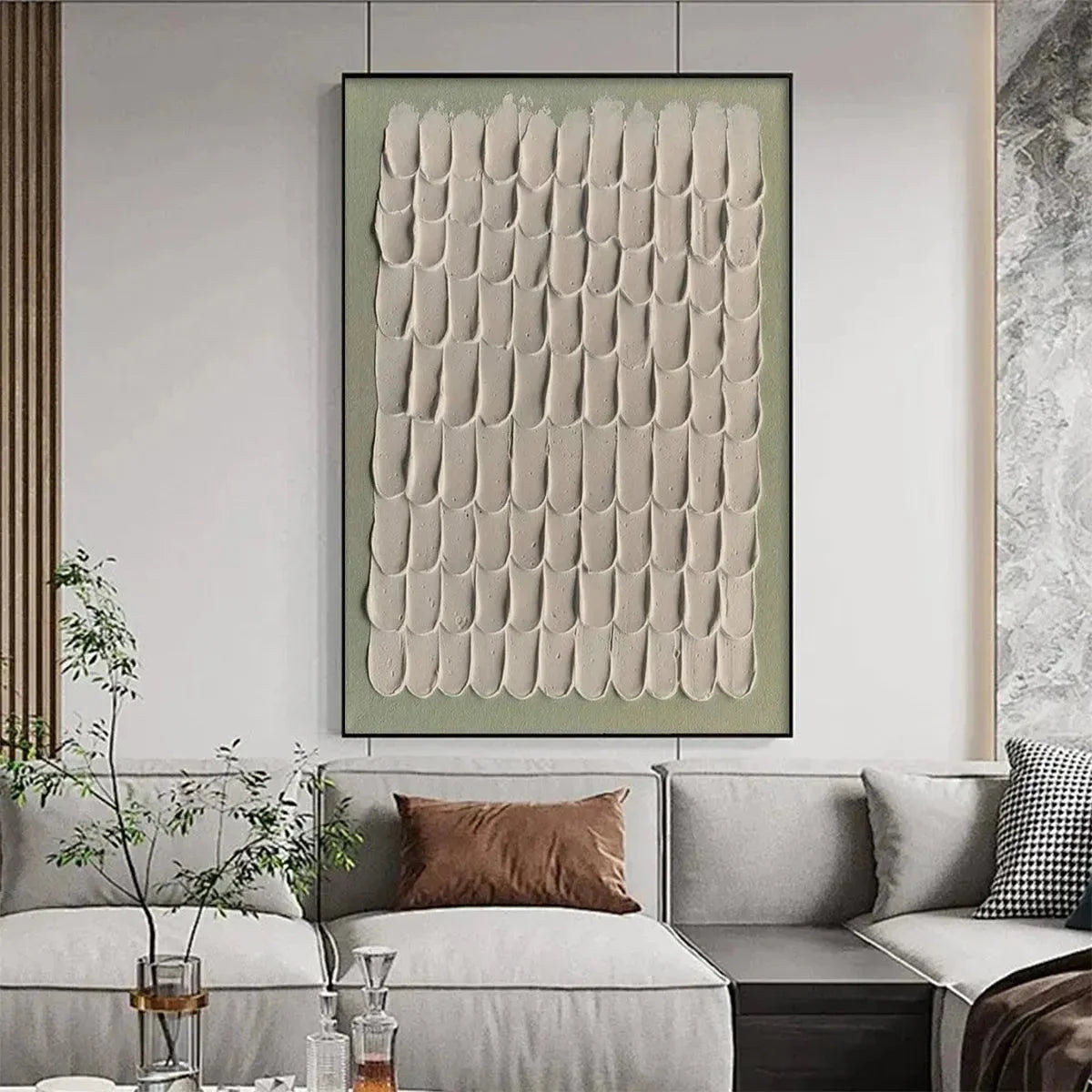 TEXTURED SCALES: Textured Abstract Painting in Neutral Tones | multi-color palette, original oil on stretched canvas art