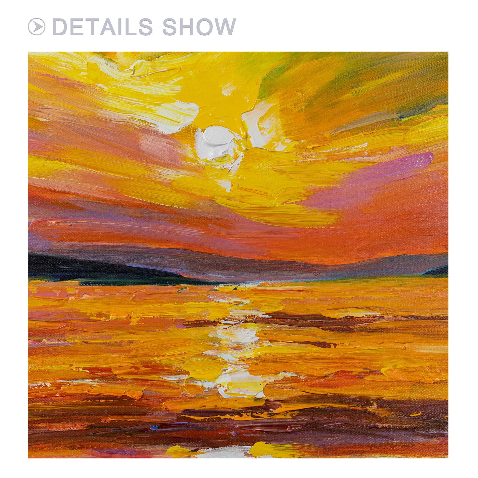 Textured Sunrise Sunset Painting: Abstract Coastal Seascape Art #5