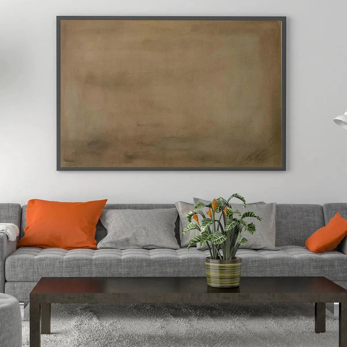 EARTHY MINIMALIST LANDSCAPE: Minimalist Abstract Painting in Brown | Minimalist closeup, raised brushwork detail