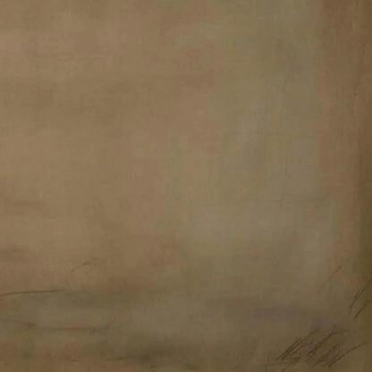 EARTHY MINIMALIST LANDSCAPE: Minimalist Abstract Painting in Brown | rectangular format, hand-painted canvas edge