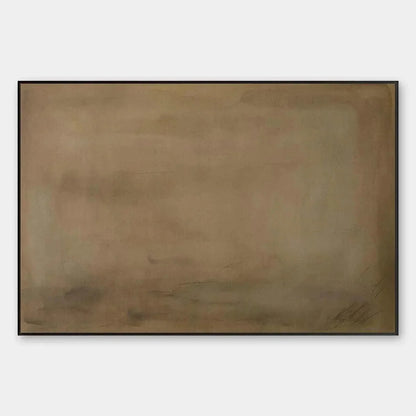 EARTHY MINIMALIST LANDSCAPE: Minimalist Abstract Painting in Brown | hanging in EARTHY MINIMALIST LANDSCAPE: Minimalist Abstract Painting in Brown featuring layered textured brushwork in refined to...