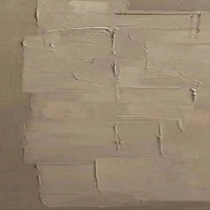 TEXTURED TAUPE ABSTRACT: Minimalist Textured Painting | rectangular format, hand-painted canvas edge