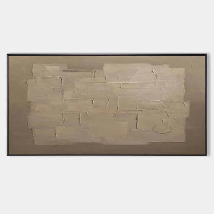 TEXTURED TAUPE ABSTRACT: Minimalist Textured Painting | hanging in living room, Minimalist wall art
