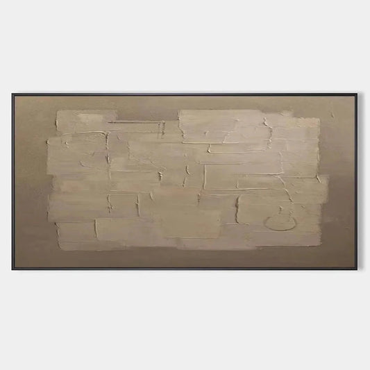 TEXTURED TAUPE ABSTRACT: Minimalist Textured Painting | hanging in living room, Minimalist wall art