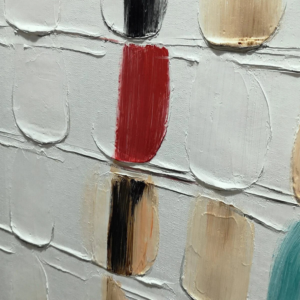 TEXTURED TILES: Minimalist Abstract Textured Oil Painting | rectangular format, hand-painted canvas edge