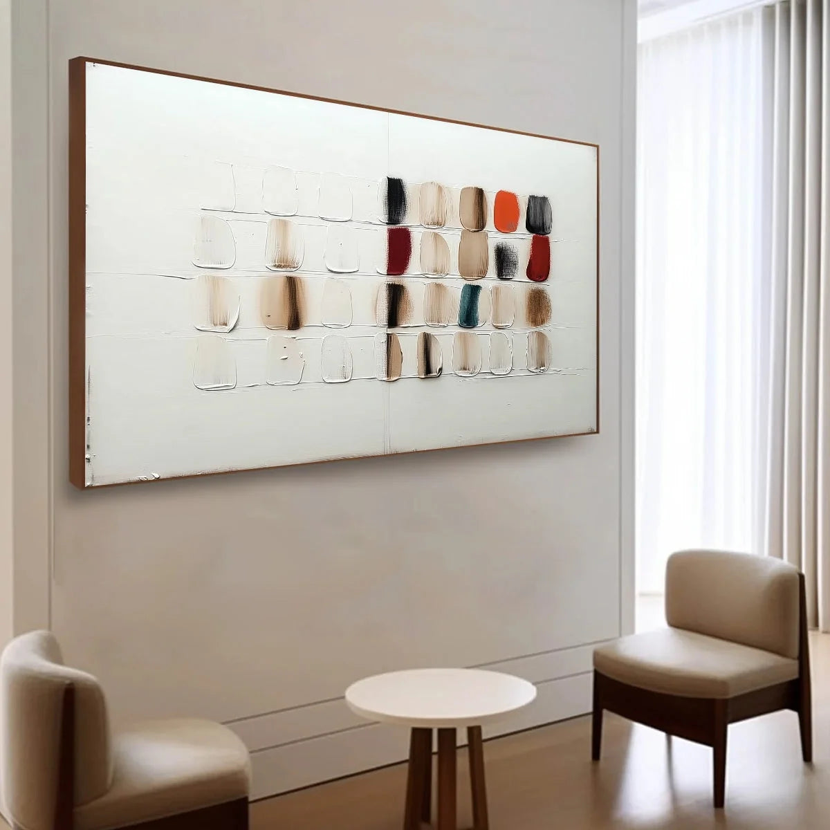 TEXTURED TILES: Minimalist Abstract Textured Oil Painting | rolled canvas, ready for custom framing