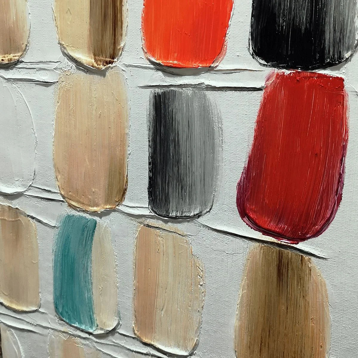 TEXTURED TILES: Minimalist Abstract Textured Oil Painting | Minimalist mood, soft natural light studio shot