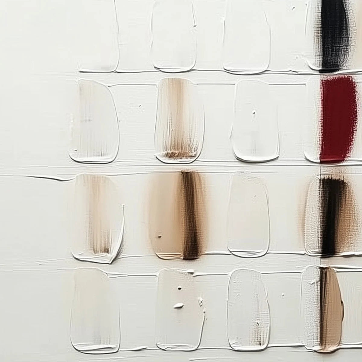 TEXTURED TILES: Minimalist Abstract Textured Oil Painting | texture detail, palette knife marks visible