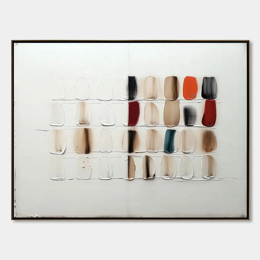 TEXTURED TILES: Minimalist Abstract Textured Oil Painting | hanging in living room, Minimalist wall art