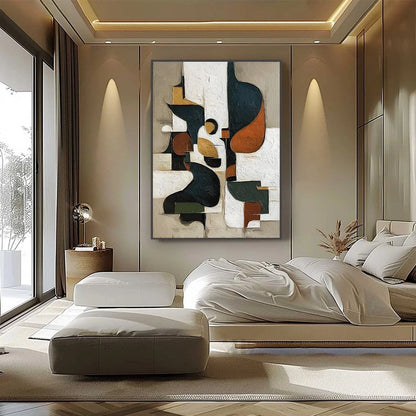 URBAN FRAGMENTS: Textured Vertical Abstract Painting for Modern Decor | Abstract closeup, raised brushwork detail