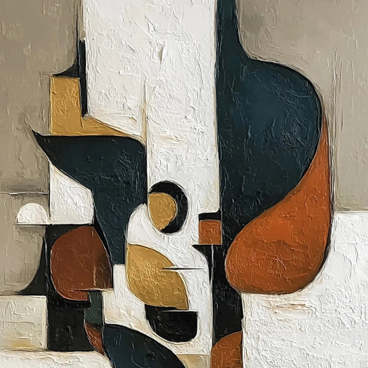 URBAN FRAGMENTS: Textured Vertical Abstract Painting for Modern Decor | rectangular format, hand-painted canvas edge