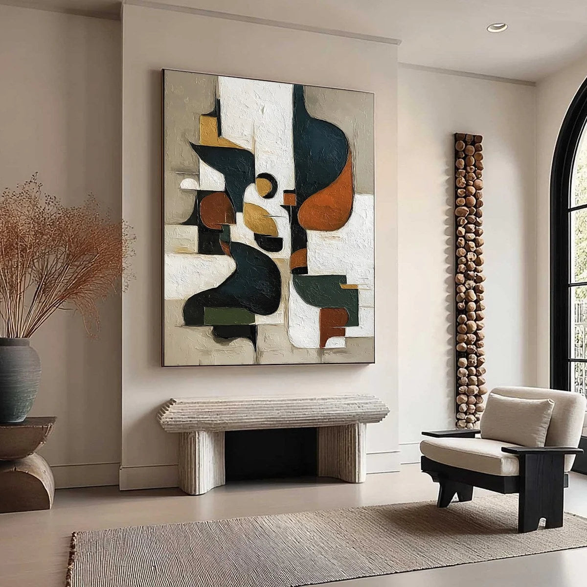 URBAN FRAGMENTS: Textured Vertical Abstract Painting for Modern Decor | multi-color palette, original oil on stretched canvas art
