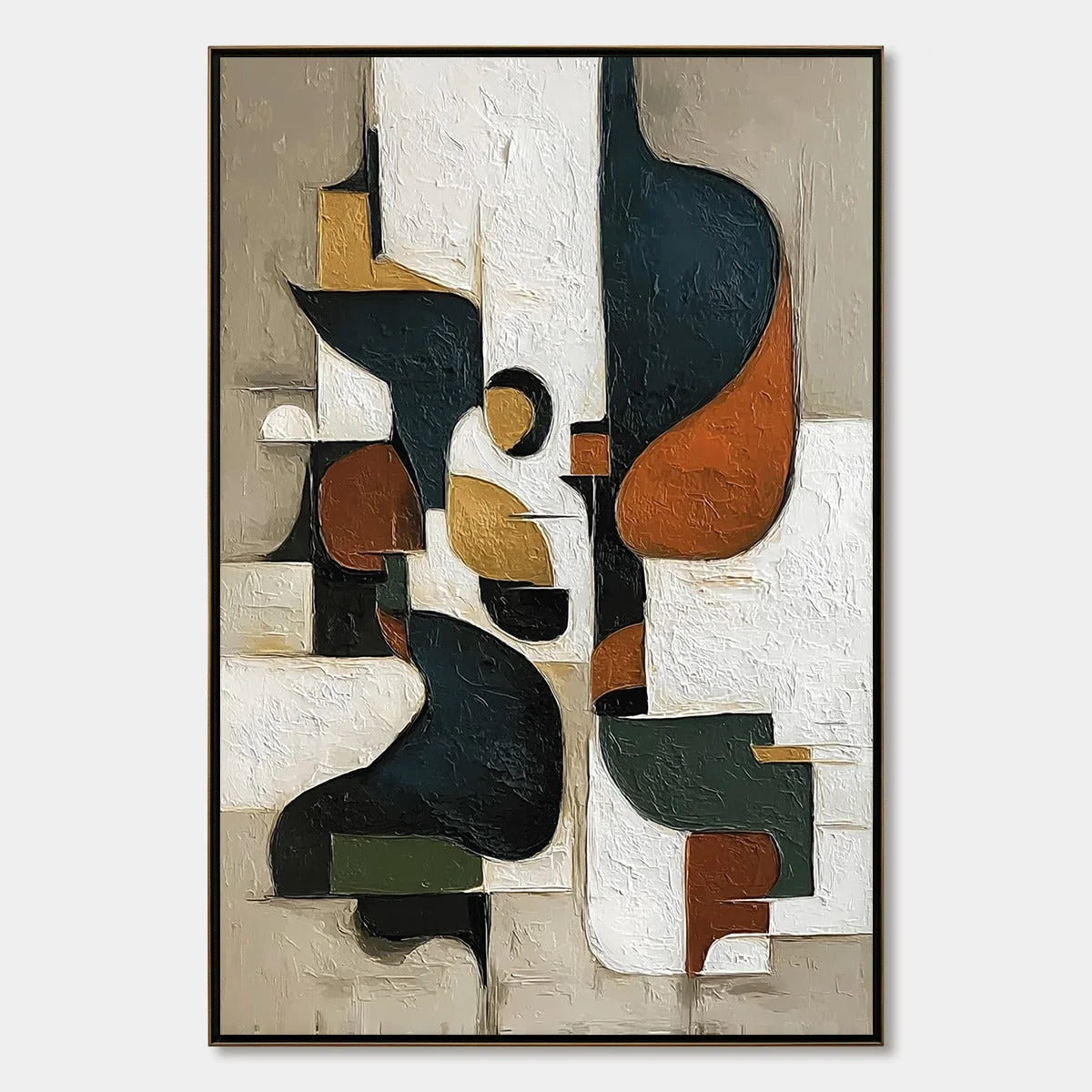 URBAN FRAGMENTS: Textured Vertical Abstract Painting for Modern Decor | hanging in living room, Abstract wall art