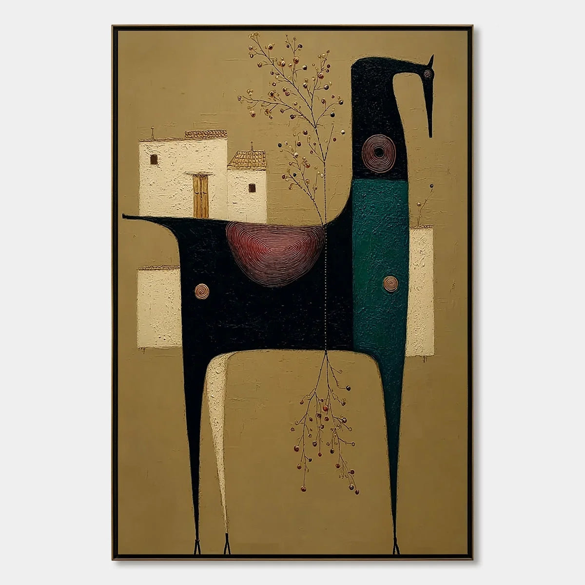 NOMAD'S HAVEN: Textured Wabi Sabi Abstract Animal Wall Art | hanging in living room, Abstract wall art