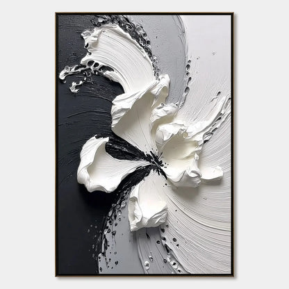 ECHOES IN WHITE: Textured Wabi-Sabi Abstract Floral Wall Art | hanging in ECHOES IN WHITE: Textured Wabi-Sabi Abstract Floral Wall Art featuring layered textured brushwork in refined tones; abstrac...