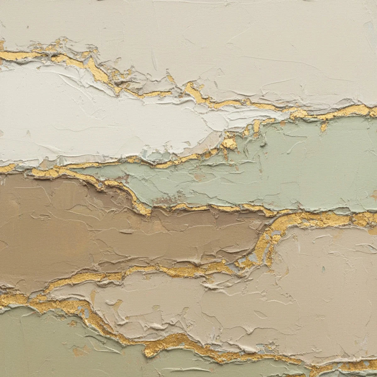 STRATA: Textured Wabi Sabi Abstract Landscape Painting | rectangular format, hand-painted canvas edge