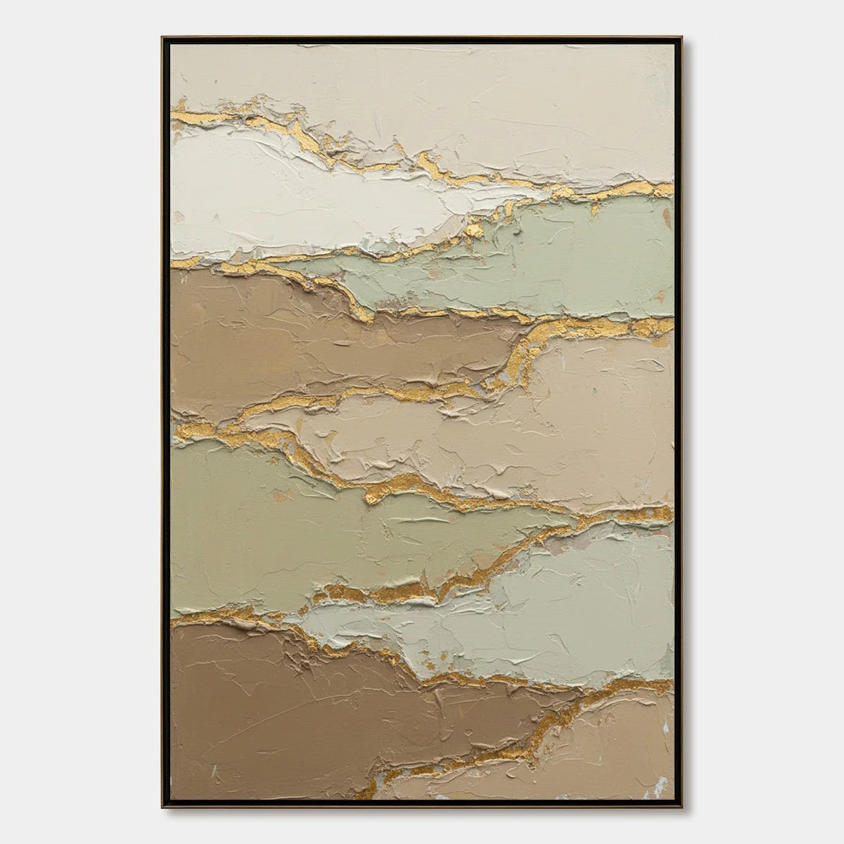 STRATA: Textured Wabi Sabi Abstract Landscape Painting | hanging in living room, Abstract wall art