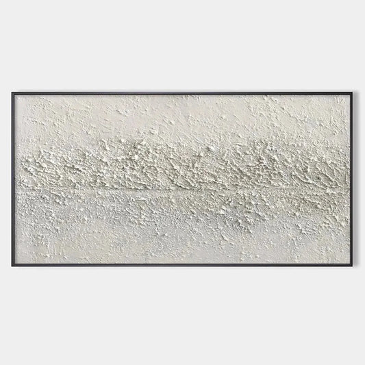 TEXTURED WHISPERS: Textured Minimalist Abstract Painting in White | hanging in living room, Minimalist wall art