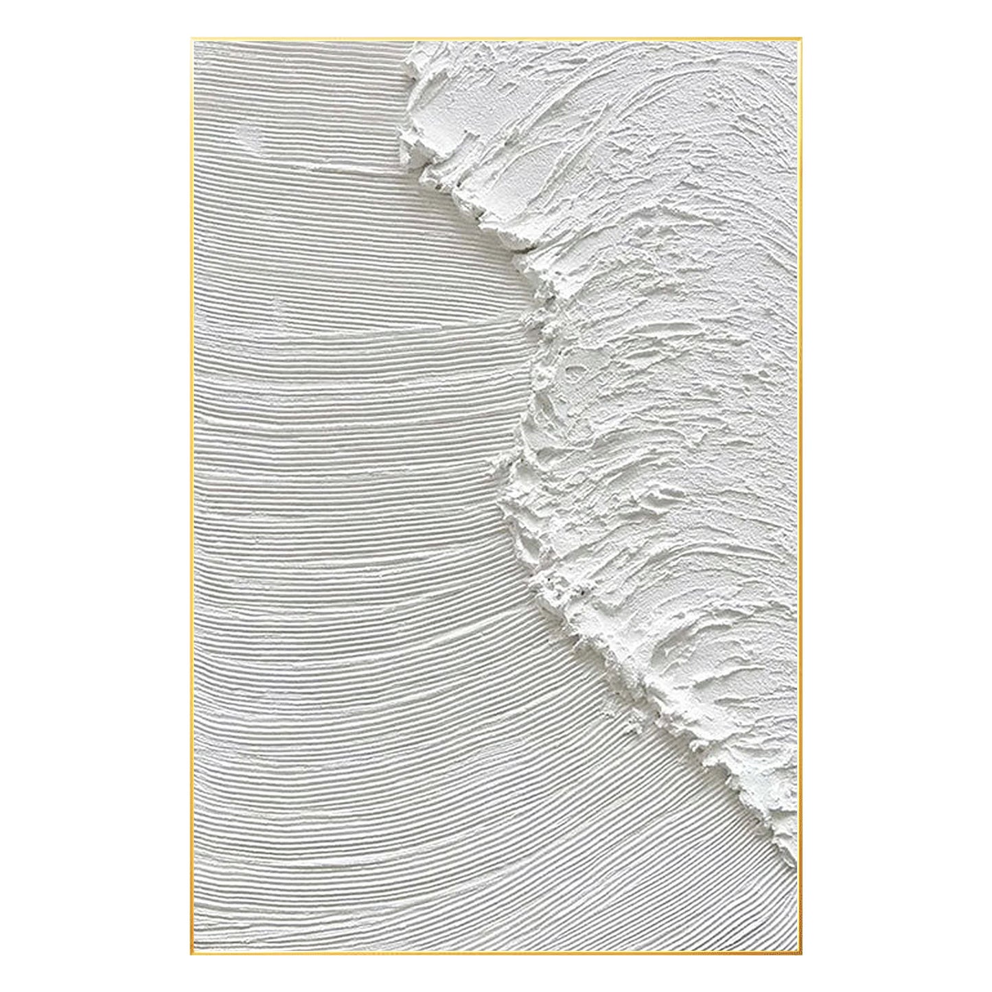 Textured White Ocean Waves Painting, Minimalist Coastal Wall Art, 3D Abstract Se #7