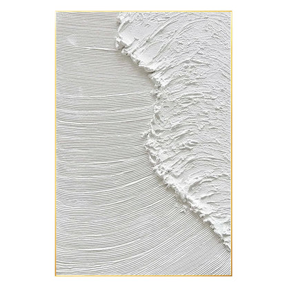 Textured White Ocean Waves Painting, Minimalist Coastal Wall Art, 3D Abstract Se #7