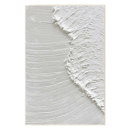Textured White Ocean Waves Painting, Minimalist Coastal Wall Art, 3D Abstract Se #8