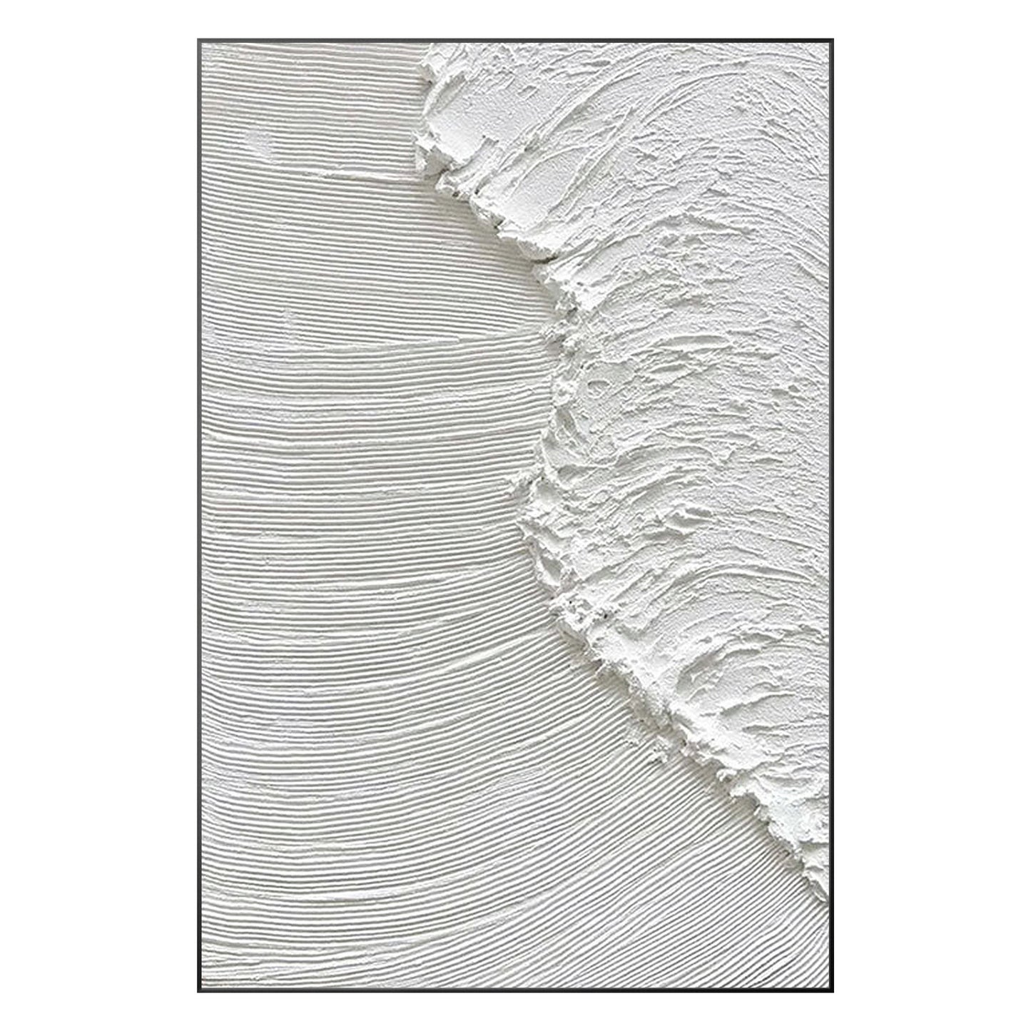 Textured White Ocean Waves Painting, Minimalist Coastal Wall Art, 3D Abstract Se #9